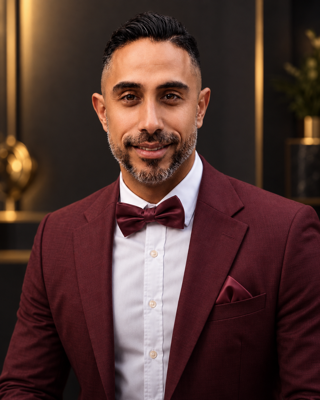 Ryan Peerwani in a formal founder portrait
